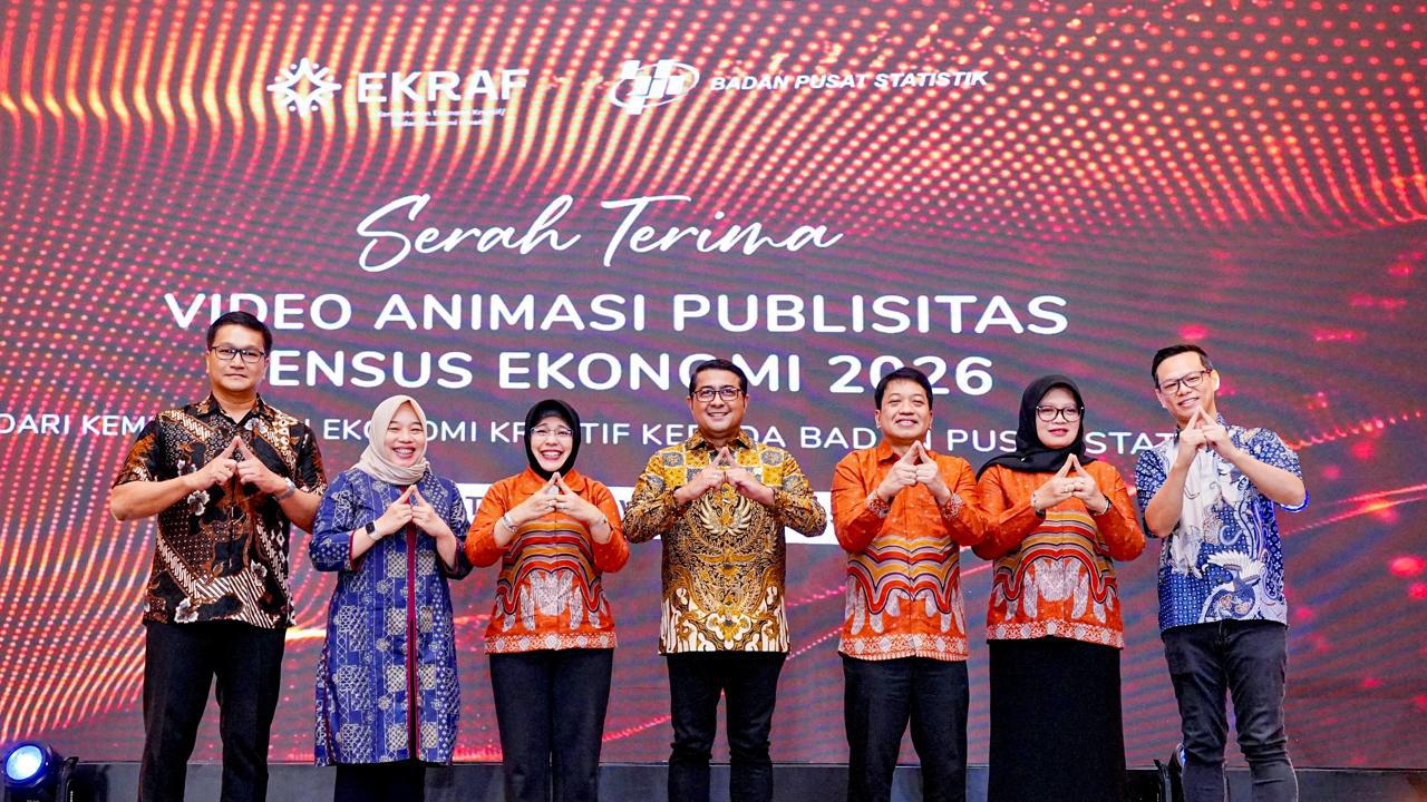 Kementerian Ekonomi Kreatif/Badan Ekonomi Kreatif (Ekraf) resmi menyerahkan PSA Sensus Ekonomi 2026 (SE2026) kepada Badan Pusat Statistik (BPS), Sabtu (15/11). (Dok Kementerian Ekraf)